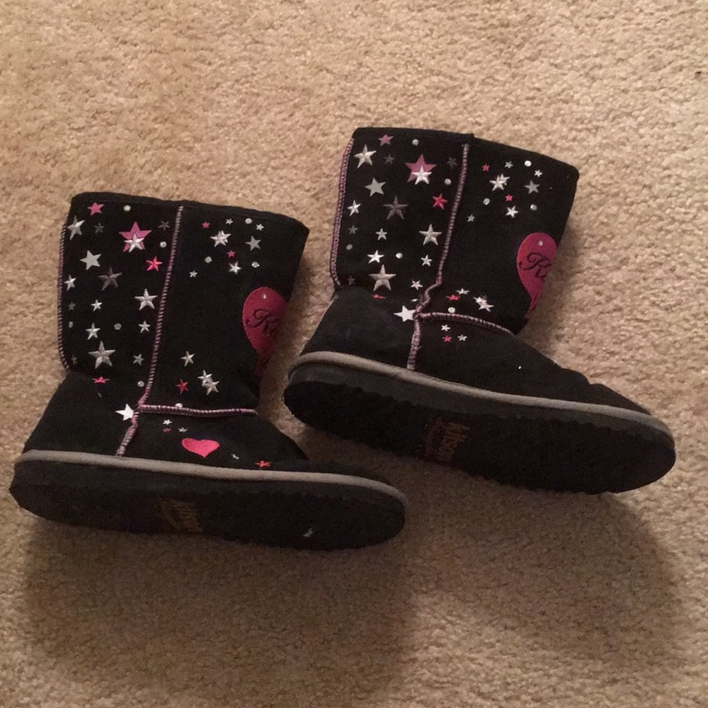 Genuine Leather Ugg style black Kitson boots sz8
